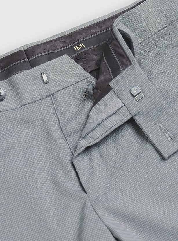 ARROW Textured Slim Straight Formal Trousers