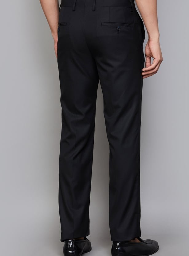 V DOT Textured Slim Fit Trousers