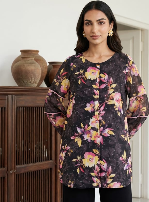 AURELIA Floral Print Kurti Set