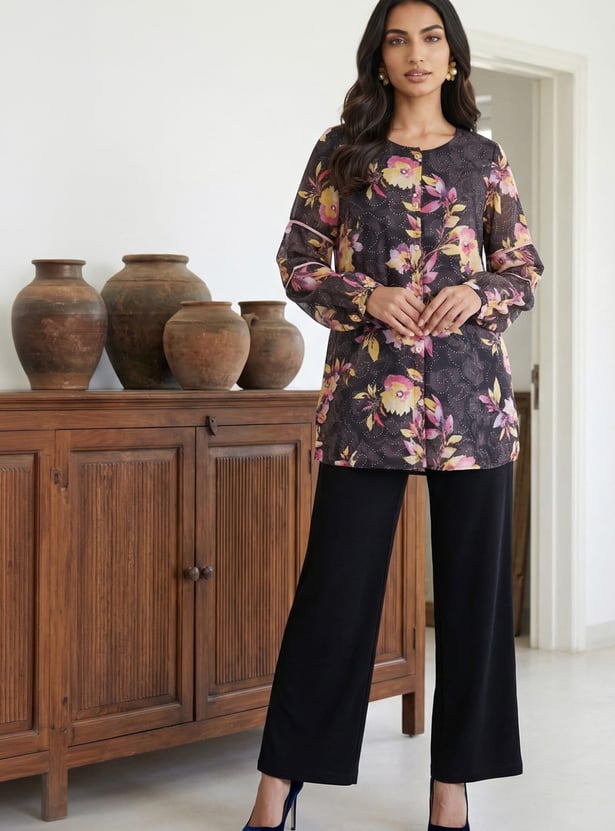 AURELIA Floral Print Kurti Set