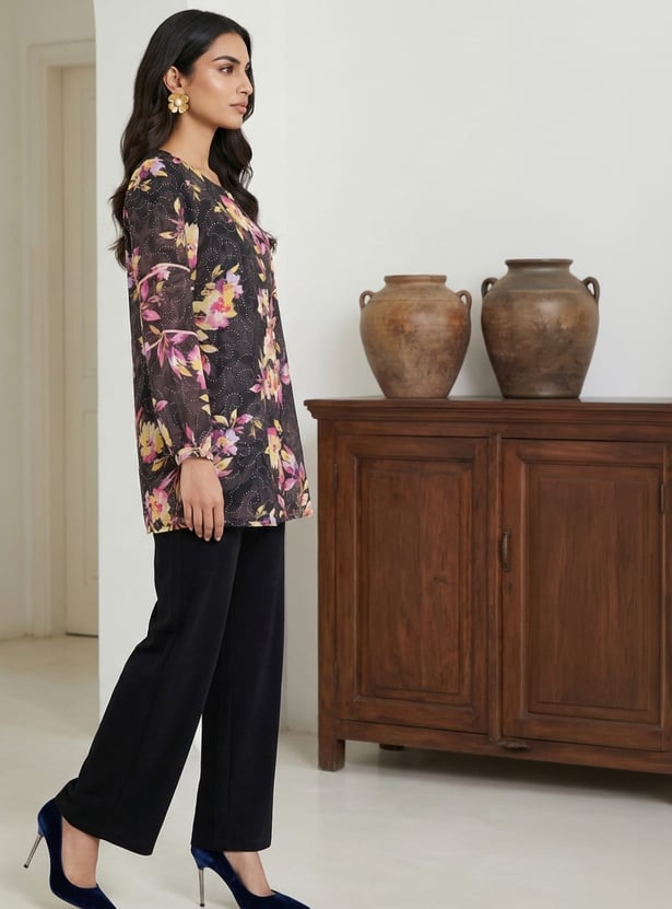 AURELIA Floral Print Kurti Set