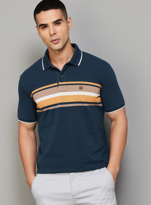FAHRENHEIT Striped Polo T-shirt