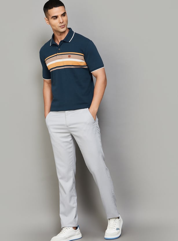 FAHRENHEIT Striped Polo T-shirt