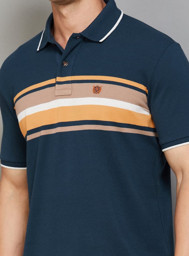 FAHRENHEIT Striped Polo T-shirt