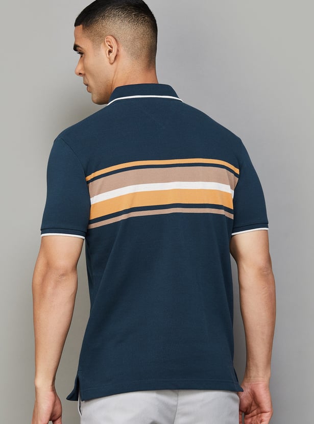 FAHRENHEIT Striped Polo T-shirt