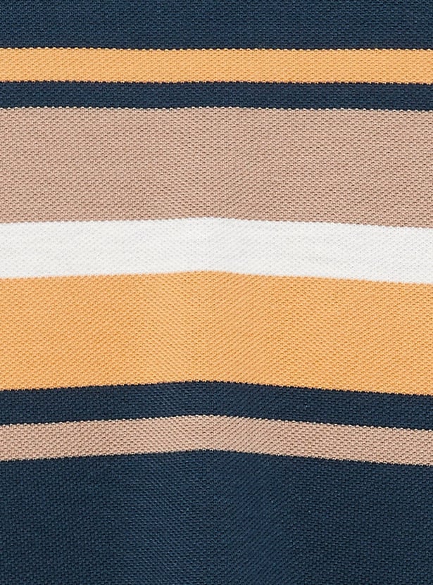 FAHRENHEIT Striped Polo T-shirt