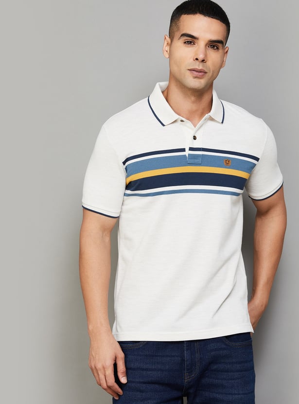 FAHRENHEIT Striped Polo T-shirt