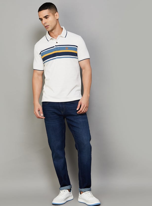 FAHRENHEIT Striped Polo T-shirt