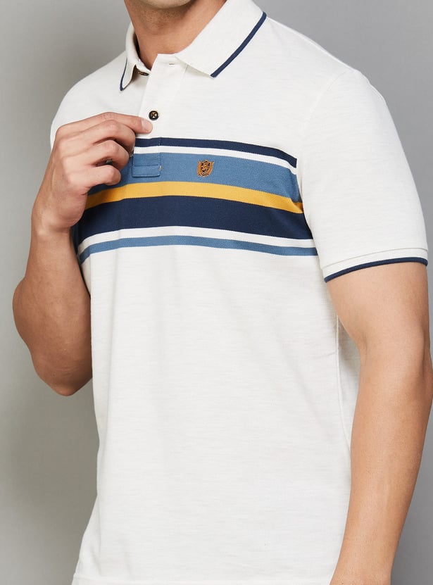 FAHRENHEIT Striped Polo T-shirt