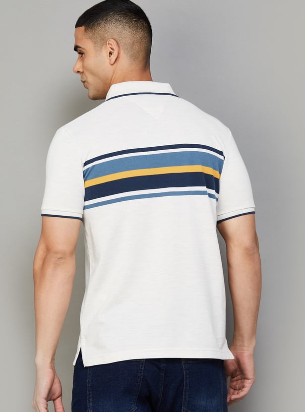 FAHRENHEIT Striped Polo T-shirt