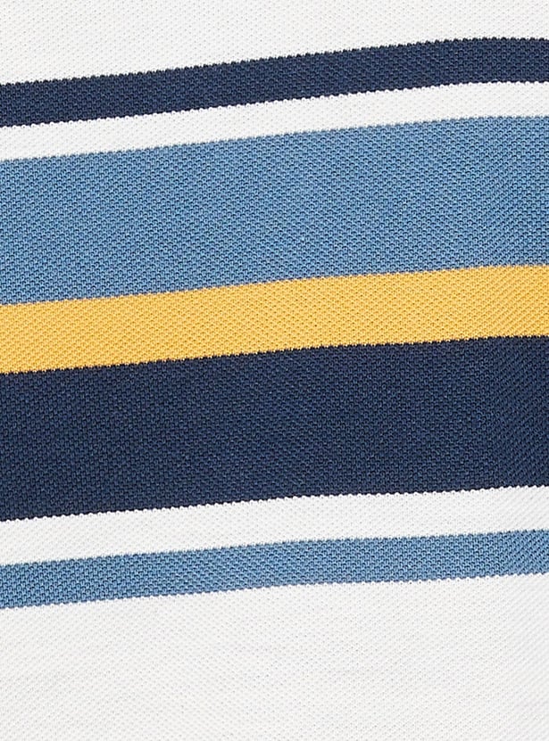 FAHRENHEIT Striped Polo T-shirt