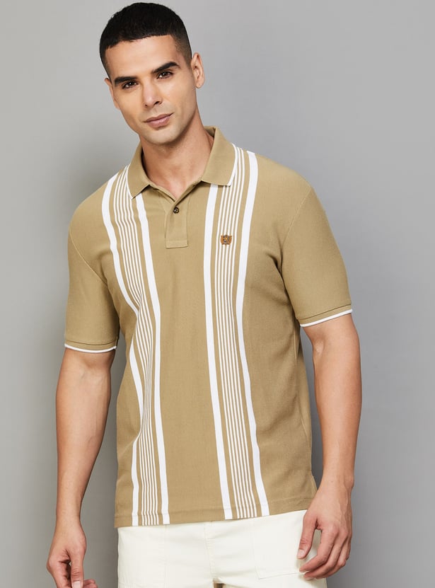 FAHRENHEIT Striped Polo T-shirt