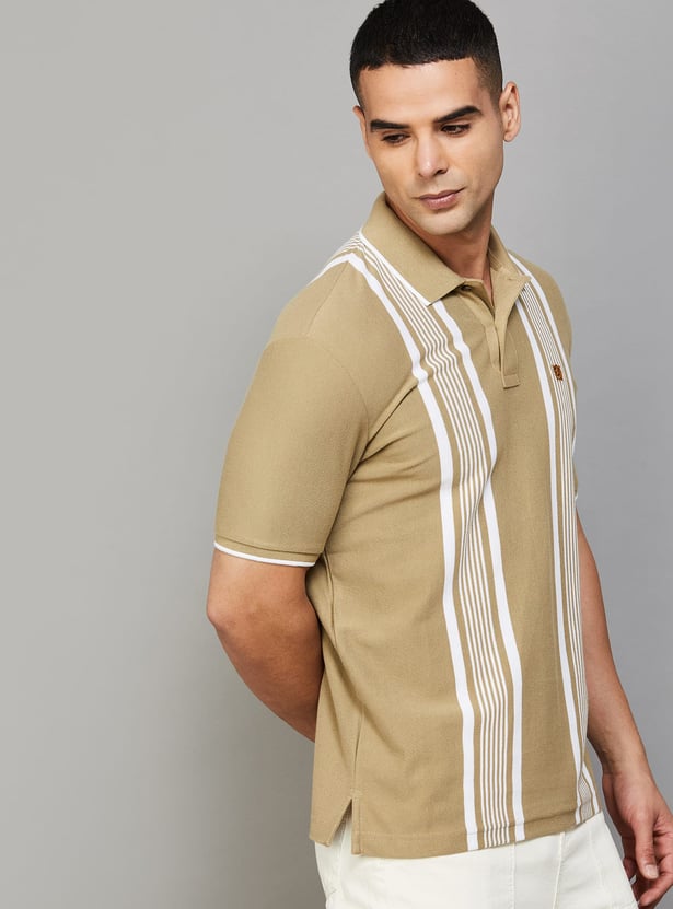 FAHRENHEIT Striped Polo T-shirt