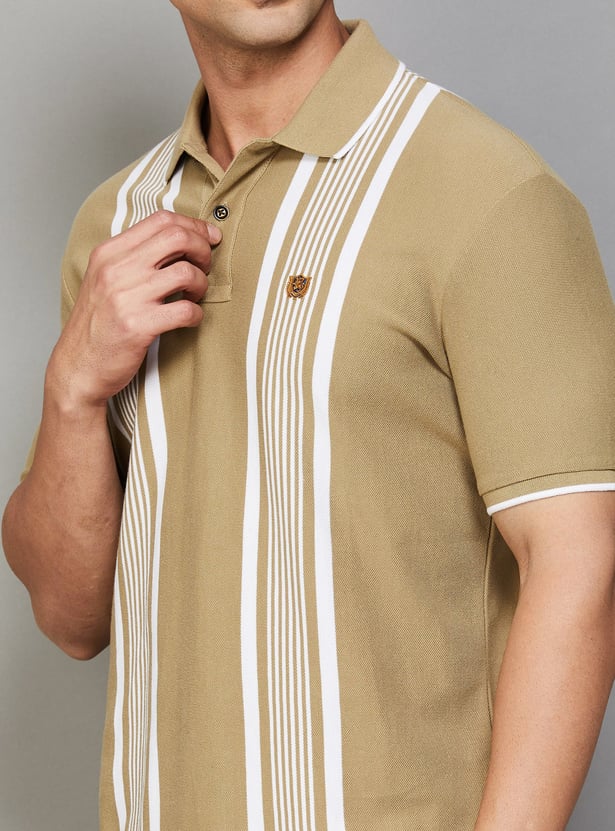 FAHRENHEIT Striped Polo T-shirt