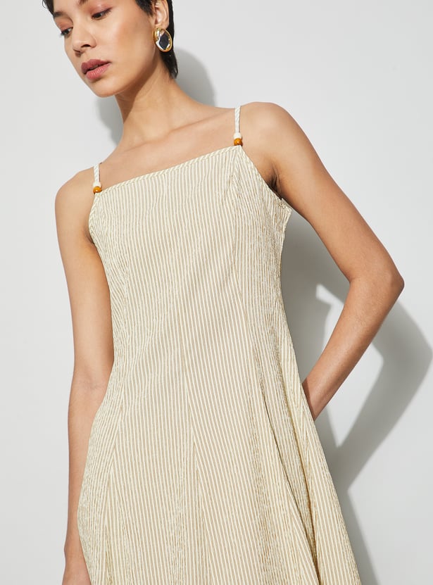 CODE Striped Midi Dress