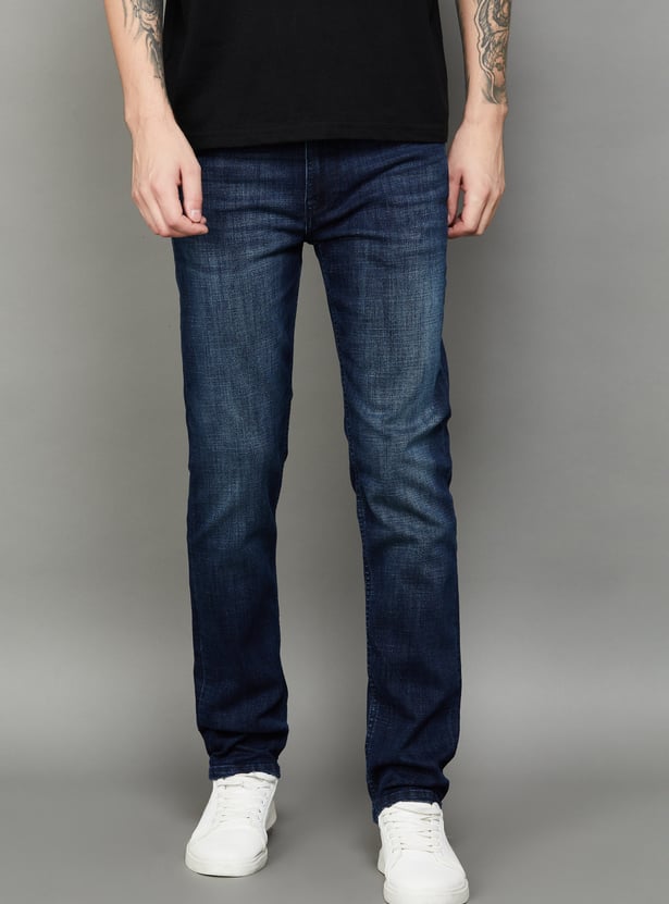 BEING HUMAN Washed Regular Tapered Jeans
