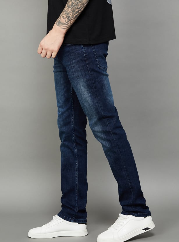 BEING HUMAN Washed Regular Tapered Jeans
