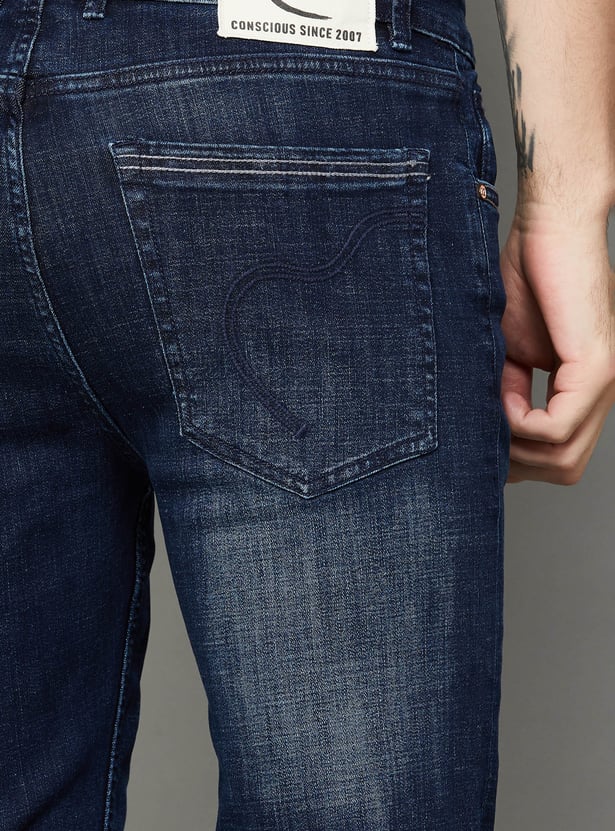 BEING HUMAN Washed Regular Tapered Jeans