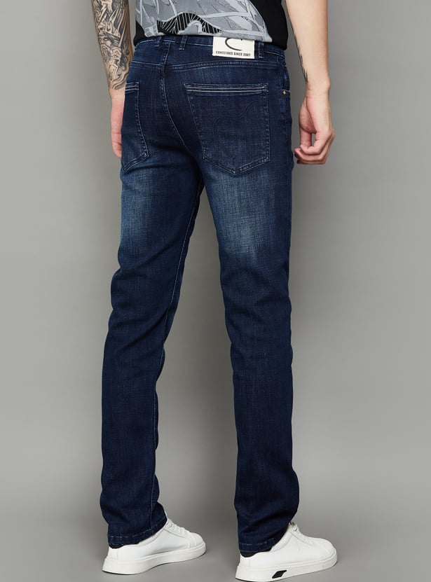 BEING HUMAN Washed Regular Tapered Jeans