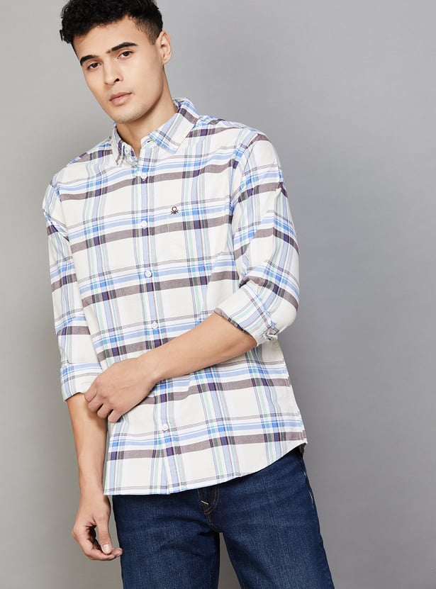 UNITED COLORS OF BENETTON Checked Regular Fit Shirt