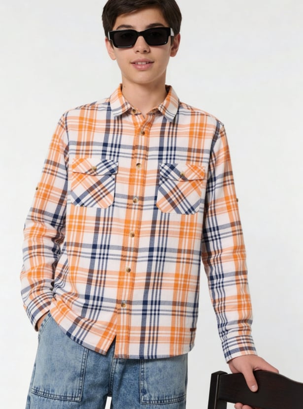 FAME FOREVER Boys Checked Shirts