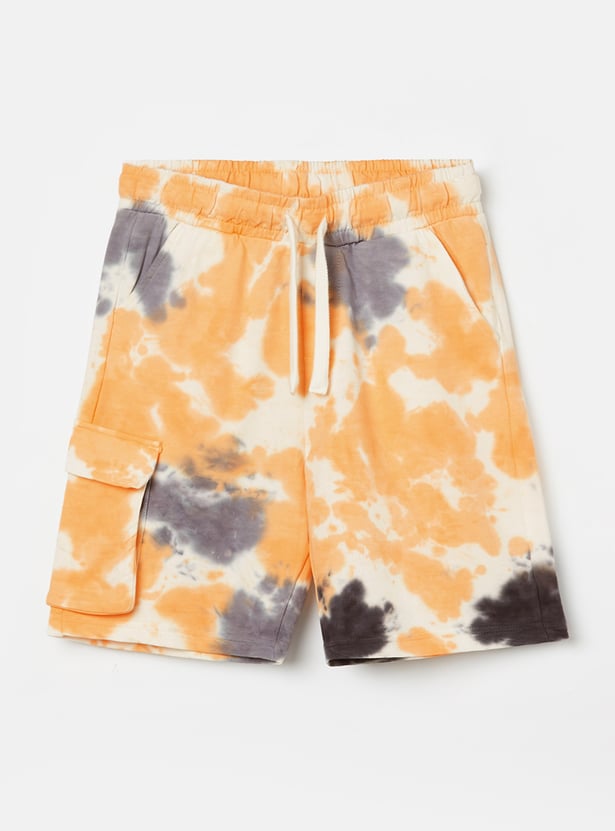 FAME FOREVER Boys Tie & Dye Cargo Shorts