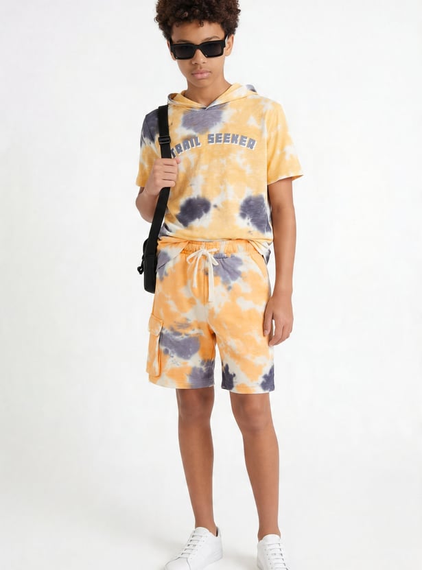 FAME FOREVER Boys Tie & Dye Cargo Shorts