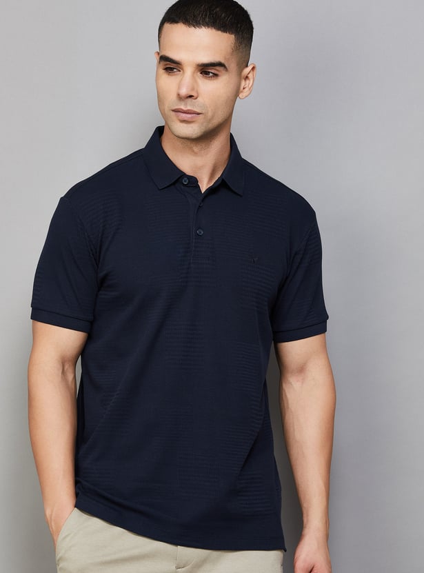 ALLEN SOLLY Patterned Polo T-shirt