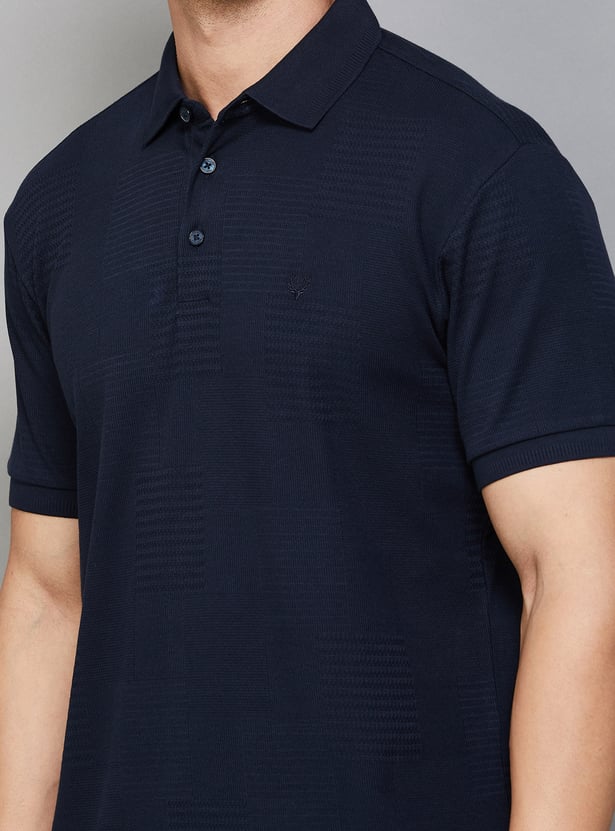 ALLEN SOLLY Patterned Polo T-shirt