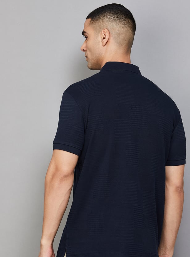 ALLEN SOLLY Patterned Polo T-shirt