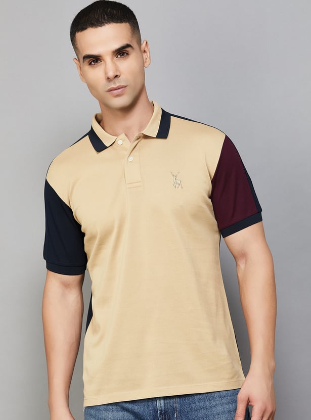 ALLEN SOLLY Colourblock Polo T-shirt