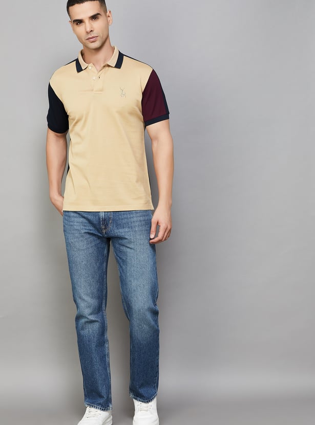 ALLEN SOLLY Colourblock Polo T-shirt
