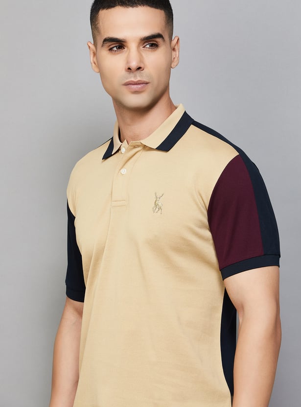 ALLEN SOLLY Colourblock Polo T-shirt