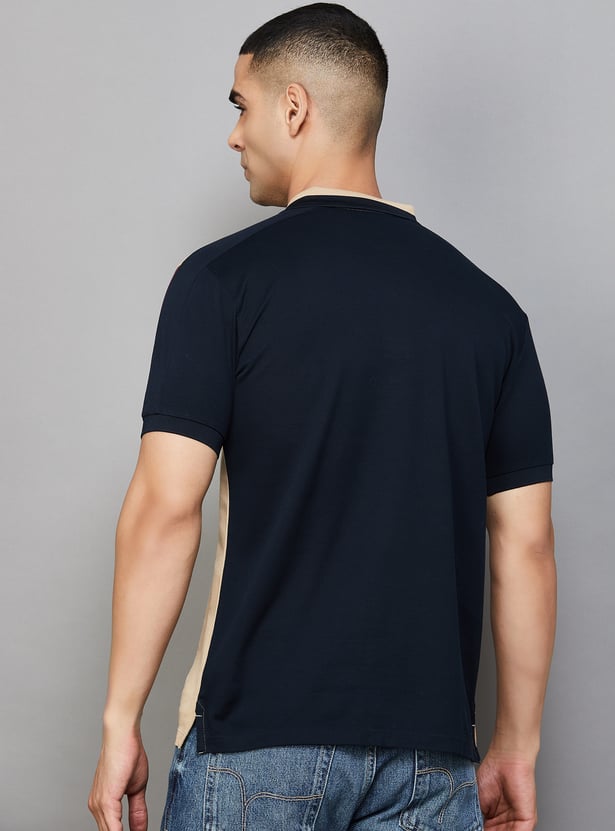 ALLEN SOLLY Colourblock Polo T-shirt