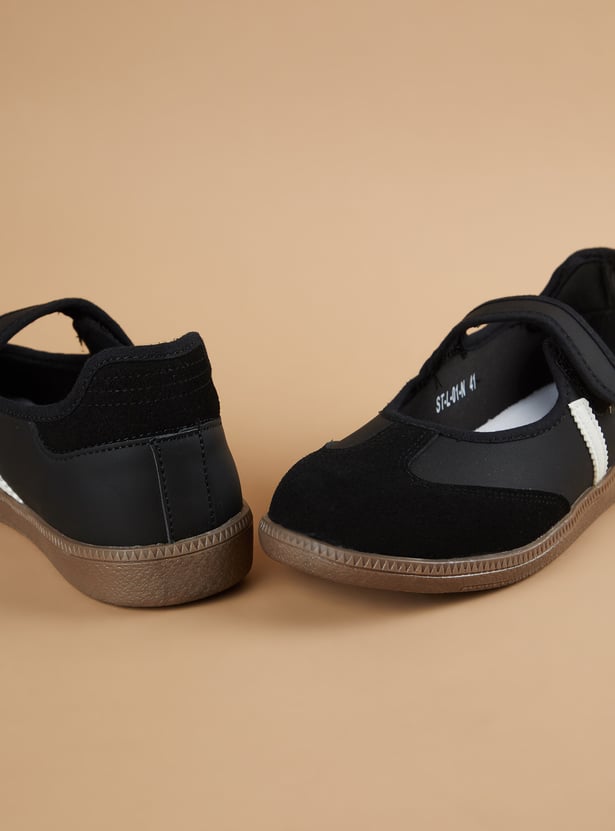 GINGER Striped Mary Janes with Velcro Closure