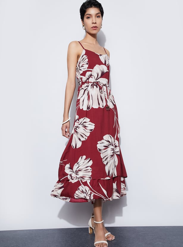 CODE Floral Print Midi Dress