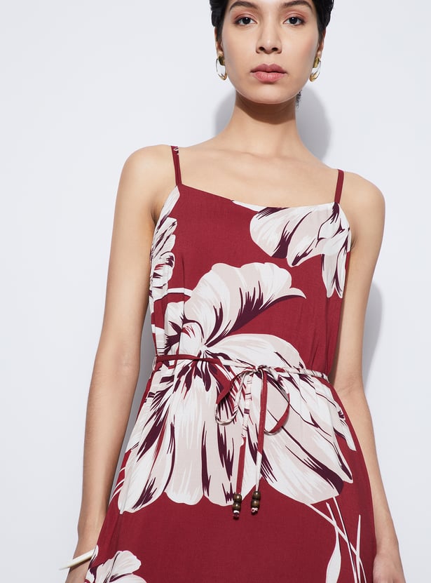 CODE Floral Print Midi Dress
