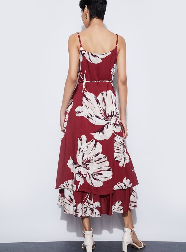 CODE Floral Print Midi Dress