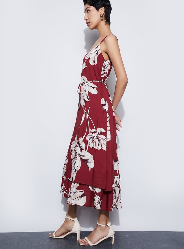CODE Floral Print Midi Dress