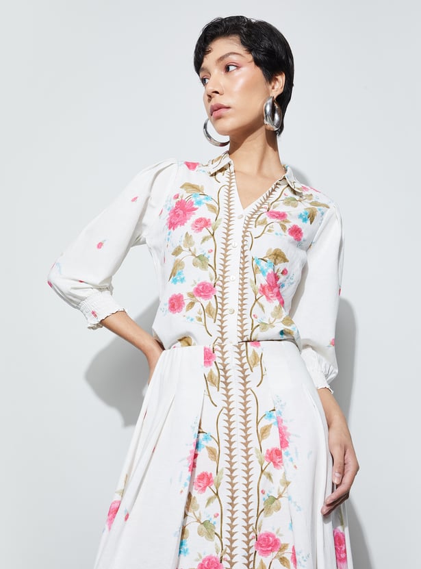 CODE Floral Print Shirt