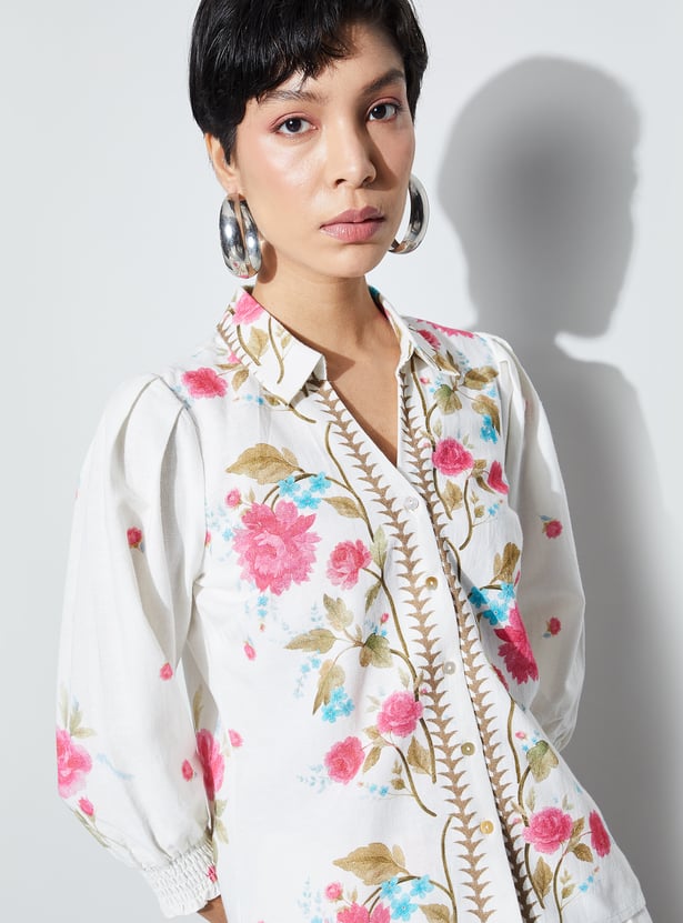 CODE Floral Print Shirt