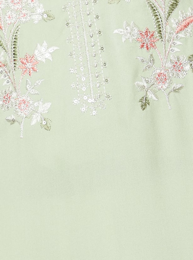 MELANGE Embroidered Straight Notched Neck Kurta