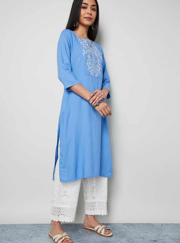 MELANGE Embroidered Straight Kurta