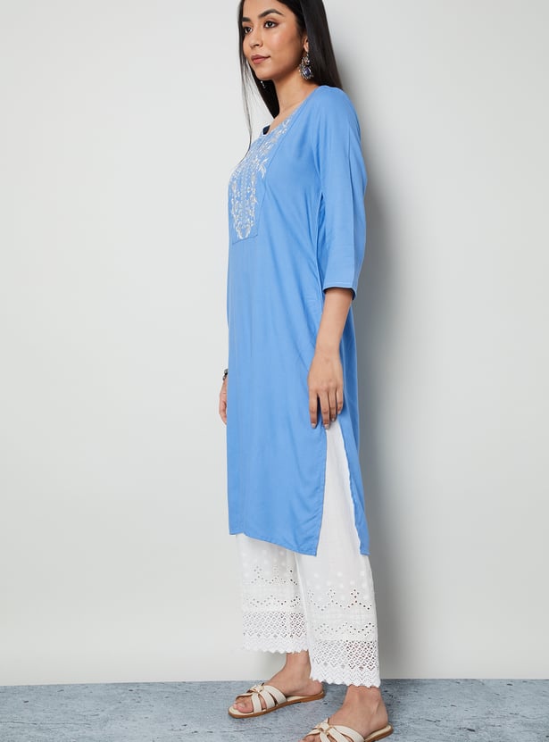 MELANGE Embroidered Straight Kurta