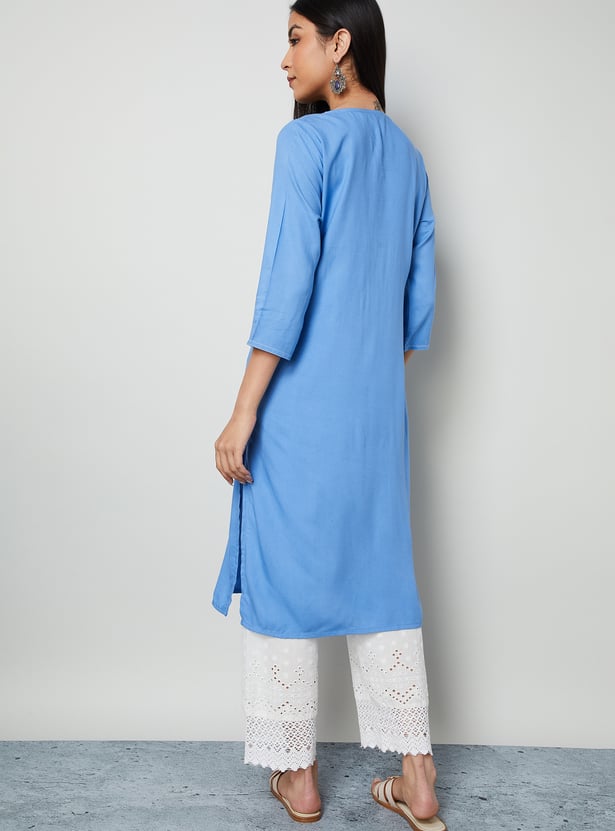 MELANGE Embroidered Straight Kurta