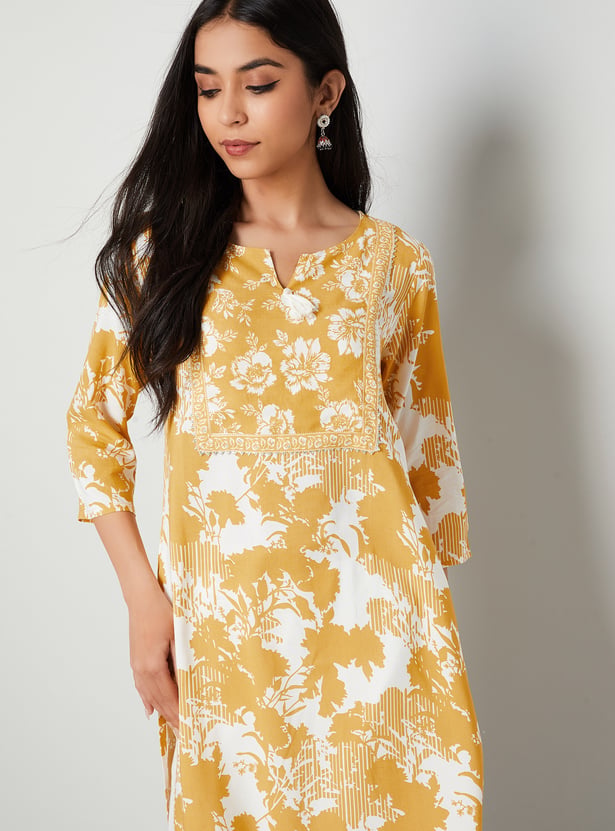 MELANGE Floral Print Straight Kurta