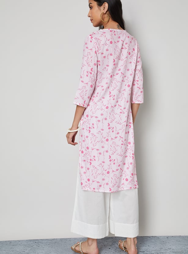 MELANGE Floral Print Straight Kurta