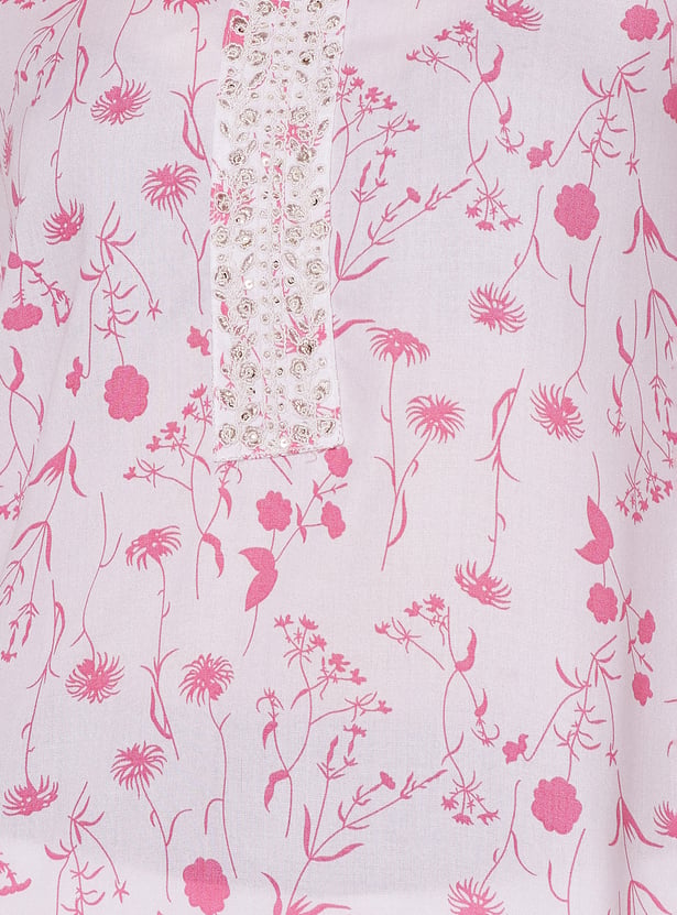 MELANGE Floral Print Straight Kurta