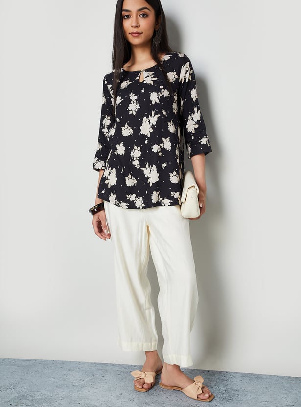 MELANGE Floral Print Straight Kurti
