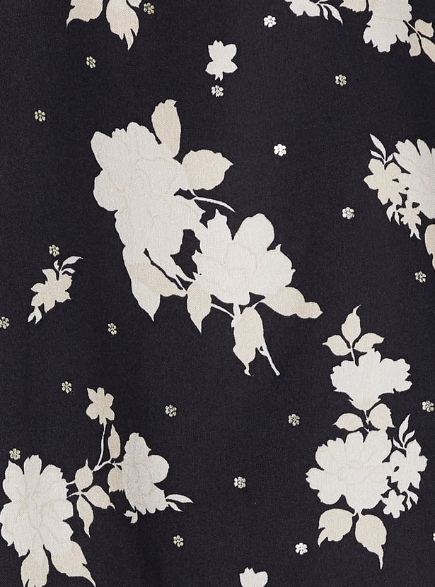 MELANGE Floral Print Straight Kurti